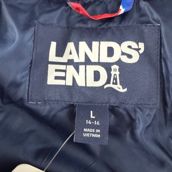 Lands' End 600 Down Puffer Vest Womens Large Fair Isle Full Zip NWT CJ-2108 - Picture 9 of 10